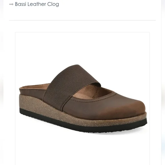 White Mountain Brown Bassi Leather Clogs - Picture 8 of 8